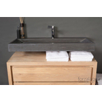 Forzalaqua Bellezza wastafel 100.5x51.5x9cm Rechthoek 1 kraangat Natuursteen Hardsteen gezoet SW67749